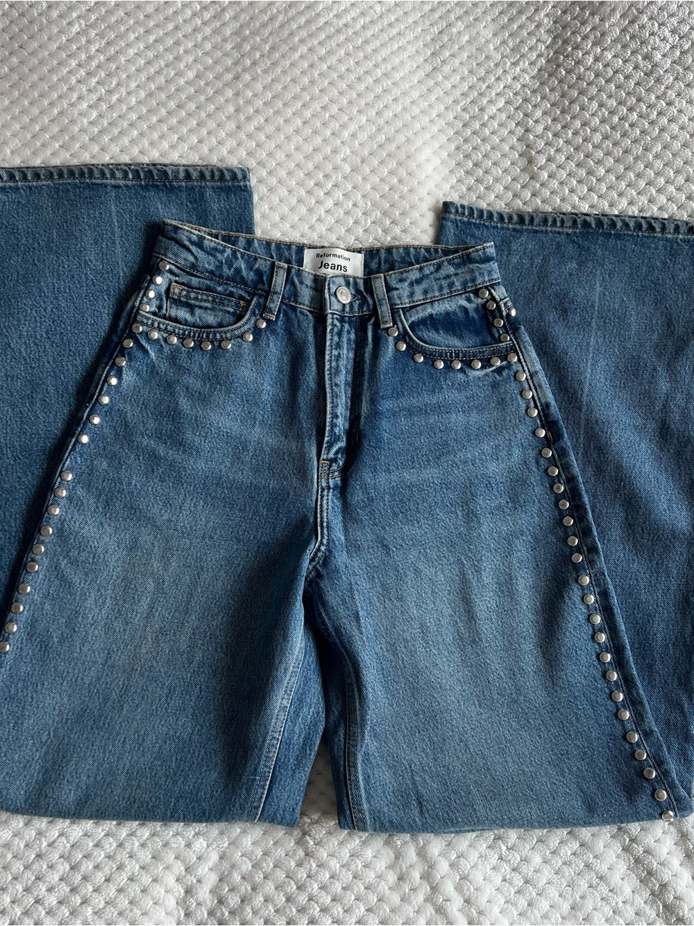 Reformation Cary High Rise Jean Studded